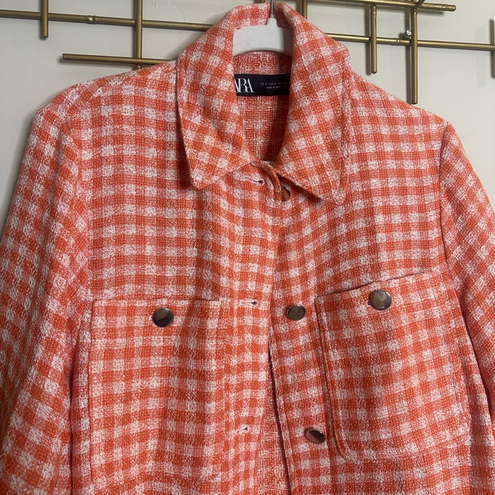 Zara Gingham Checkered Shacket - image 3